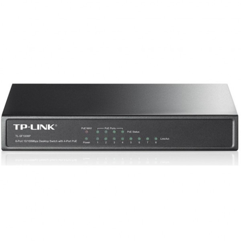 Комутатор TP-Link TL-SF1008P, 8-port 10/100M PoE Switch, 8 10/100M RJ45 ports including 4 PoE ports, Комутатор TP-Link TL-SF1008P, 8-port 10/100M PoE Switch, 8 10/100M RJ45 ports including 4 PoE ports,