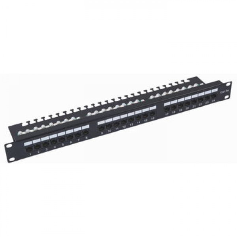 Патч-панель 19“, 24xRJ45, UTP, Cat.5e, 1U, Krone&110 dual IDC (KD-PP34-UTP-C5E-24P)