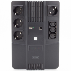 ДБЖ Digitus Line-Interactive, 800VA/480W, LED, 4xSchuko/3xC13, RJ45, USB (DN-170111)