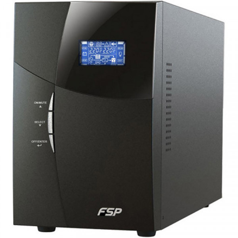 ДБЖ FSP 1 kVA, Tower, (KN-1101TS), 1000VA/900W, Online, AVR, Black (PPF8000904)