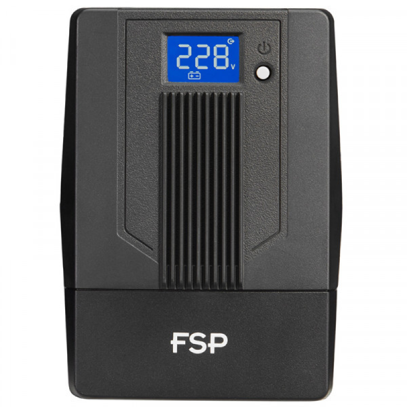 ДБЖ FSP iFP-800, 800ВА/480Вт, USB, LCD, 2хSchuko, AVR, Black (PPF4802000)