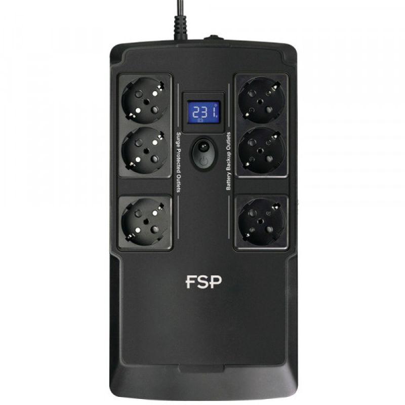 ДБЖ FSP NanoFit 800, 800ВА/480Вт, SCHUKO, LCD, RJ45,6*Schuko, AVR (PPF4801702) ДБЖ FSP NanoFit 800, 800ВА/480Вт, SCHUKO, LCD, RJ45,6*Schuko, AVR (PPF4801702)