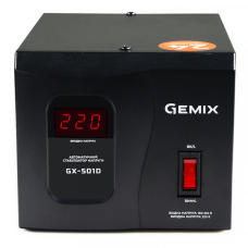Стабілізатор напруги Gemix GX-501D, 500ВА/350Вт, цифрові індикатори, пластиковий корпус (GX-501D)