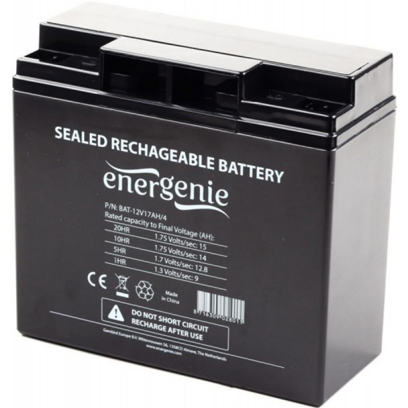 Акумуляторна батарея EnerGenie 12V, 17Ah (BAT-12V17AH/4)