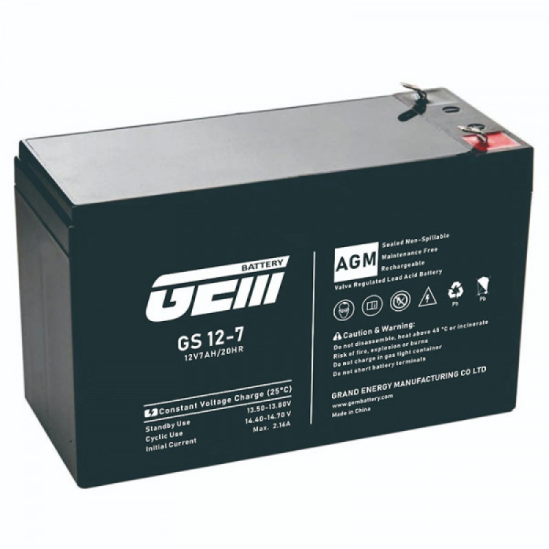 Акумуляторна батарея GEM Battery 12V, 7.0A (GS 12-7) Акумуляторна батарея GEM Battery 12V, 7.0A (GS 12-7)