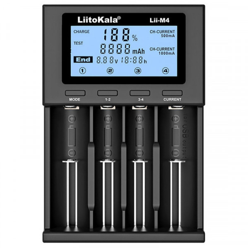 Зарядний пристрій LiitoKala Lii-M4, 4x(Lion/NiMH/NiCd), Power Bank, discharge function (Lii-M4)