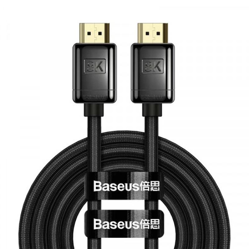 Кабель HDMI M - M, 2m, V2.1 8K, High Definition Series (Zinc alloy) WKGQ000101 Baseus Чорний (WKGQ000101)