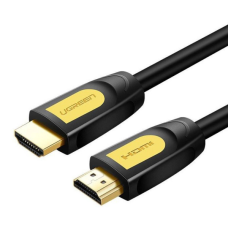 Кабель HDMI M - M, 5.0 м, V1.4 Round Cable 4K, HD101 UGREEN Чорний+Жовтий (10167)