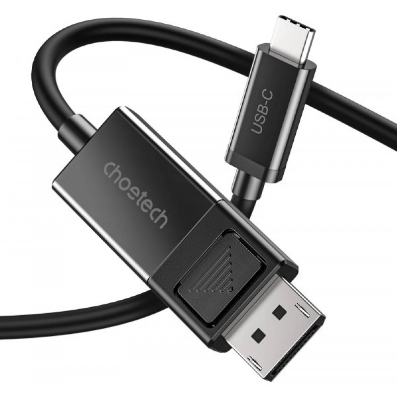 Кабель USB 3.1 Type-C M - DisplayPort M V1.4, Thunderbolt 3, 1.8m 4K@60Hz PVC, чорний Choetech (XCP-1803)