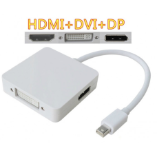 Перехідник mini DisplayPort M --> HDMI/DisplayPort/DVI (24+5), FHD 1080p, кабель 0.2 м (S0416)