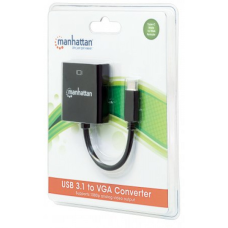 Перехідник USB3.1 Type-C --> VGA (F), чорний, Manhattan (151771)