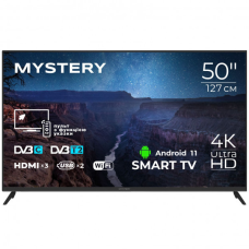 TV 50 Mystery MTV-5060UDT2 4K/Android 11/DVB-T2/2xUSB 2.0/3хHDMI/CI-слот/Wi-Fi/Black (MTV-5060UDT2)
