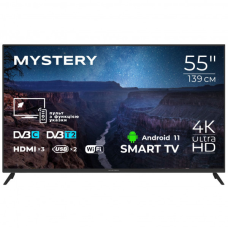 TV 55 Mystery MTV-5560UDT2 4K/Android 11/DVB-T2/2xUSB 2.0/3хHDMI/CI-слот/Wi-Fi/Black (MTV-5560UDT2)