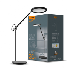 LED лампа настільна VIDEX VL-TF15B 20W 4100K 220V чорна (26432 )