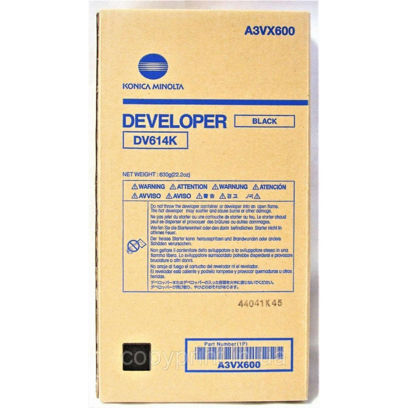 Девелопер Konica Minolta DV-614K чорний для bizhub PRESS C1060/C1060L/C1070 A3VX600 Ресурс: 1,2 млн.