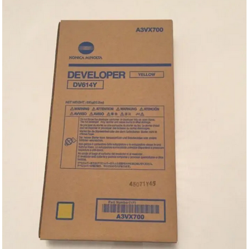 Девелопер Konica Minolta DV-614Y жовтий Yellow для bizhub PRESS C1060/C1060L/C1070 A3VX700 Ресурс: 1,2 млн.