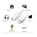 Звукова карта USB AUX jack, TRRS (Mic & Ear), ALC4042 Ugreen Біла US206 (30712)