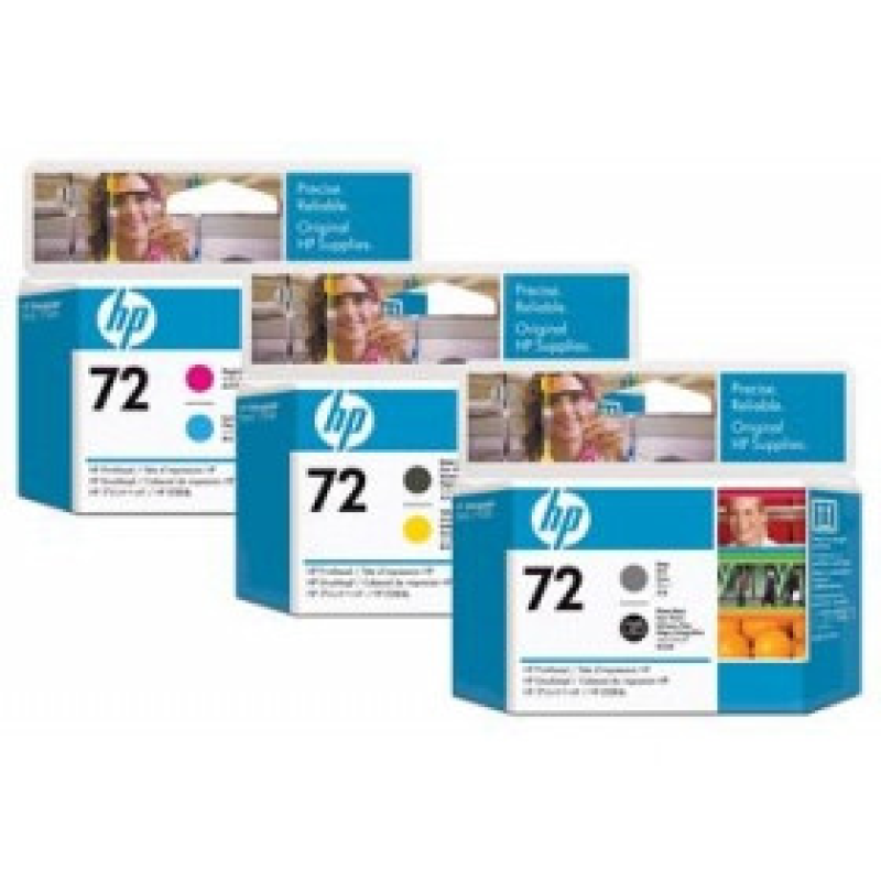 HP 72 Printhead, Matte Black / Yellow (C9384A)