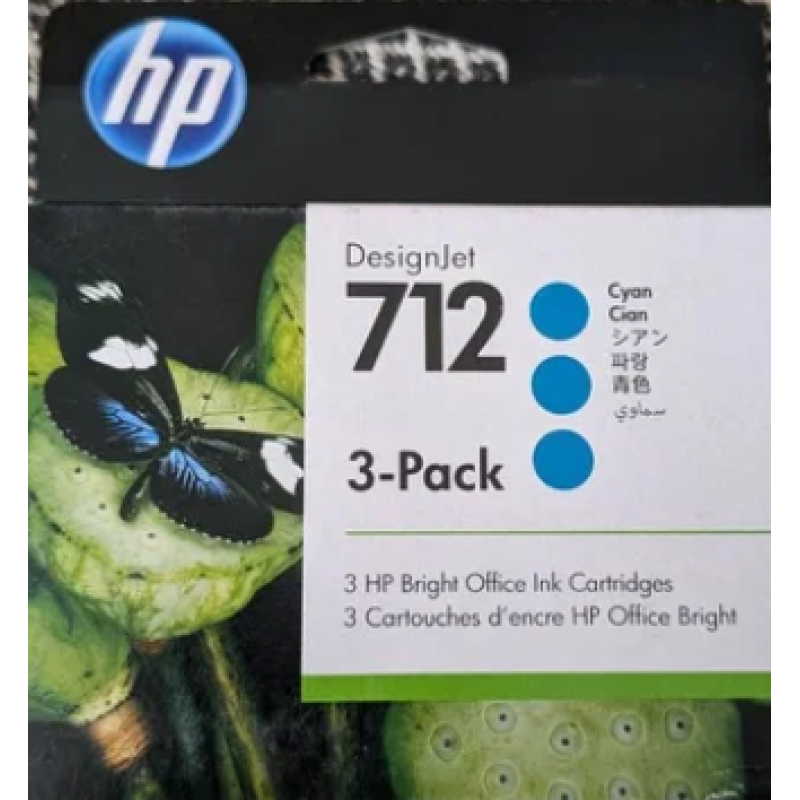 HP 712 DesignJet Т230/Т630/650 Cyan 3-Pack 29-ml 3ED77A