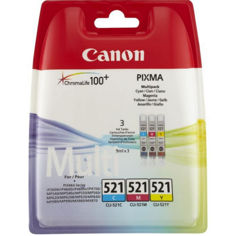 Canon CLI-521 Bundle (C, M, Y) (2934B010)