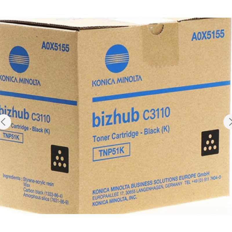 Тонер TNP51K A0X5155 чорний / black Konica Minolta bizhub C3110 Тонер TNP51K A0X5155 чорний / black Konica Minolta bizhub C3110