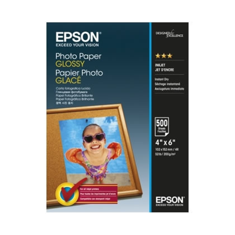 Epson Glossy Photo Paper 100mm x 150mm, 500 л. (C13S042549)