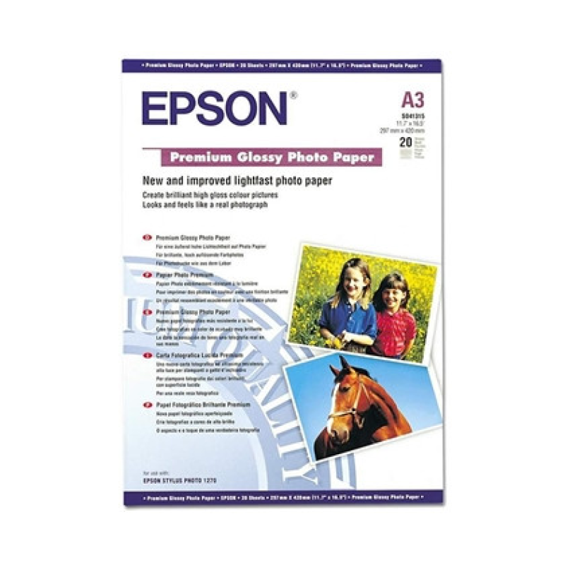 Epson Premium Glossy Photo Paper A3, 20 л. (C13S041315)