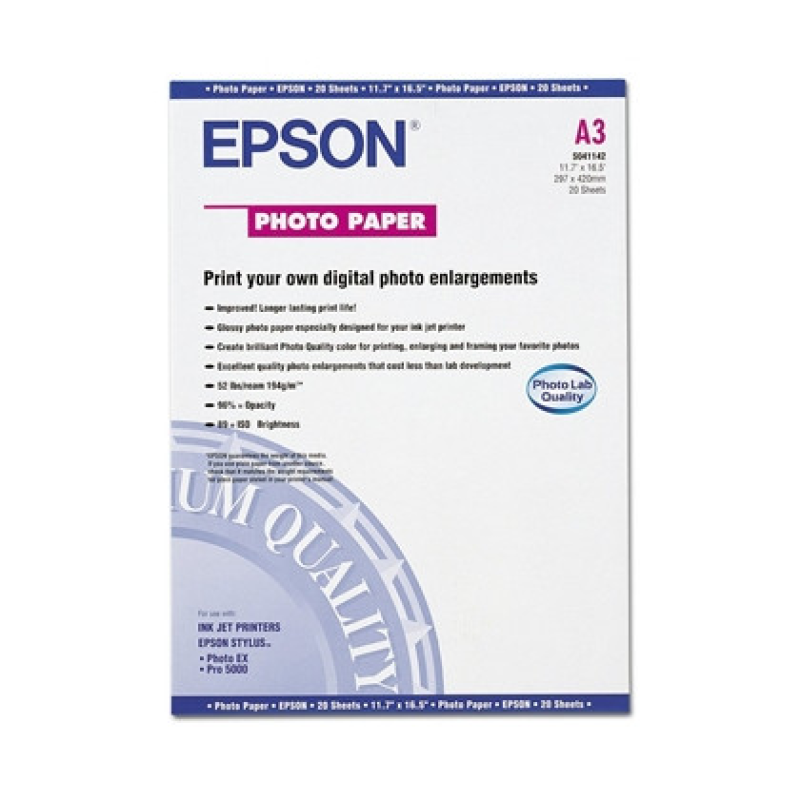 Epson Photo Paper A3, 20 л. (C13S041142)