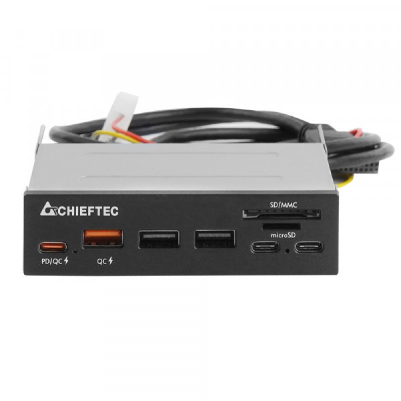 Card Reader 2x USB3.2, 2x Type-C,1x PD3.0, 1x QC3.0 USB, внутрішній, 3.5“ чорний CRD-908H Chieftec (CRD-908H) Card Reader 2x USB3.2, 2x Type-C,1x PD3.0, 1x QC3.0 USB, внутрішній, 3.5“ чорний CRD-908H Chieftec (CRD-908H)