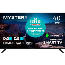 TV 40 Mystery MTV-4060FST2 Full HD/Smart/Android 13/Wi-Fi/Frameless/Black (MTV-4060FST2)