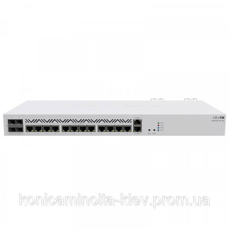 Маршрутизатор Mikrotik CCR2116-12G-4S+, 13xGbit LAN, M.2 PCIe slot, RouterOS L6, 1U RM case, Dual PS