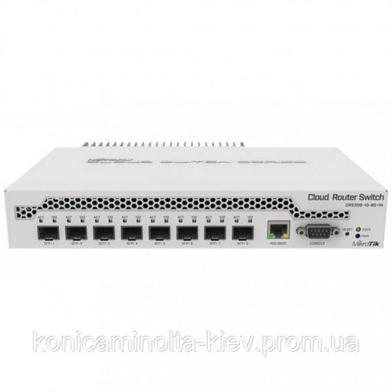 Комутатор Mikrotik CRS309-1G-8S+IN, 8xSFP+, 1хGE PoE In managment, RS232, L3) Комутатор Mikrotik CRS309-1G-8S+IN, 8xSFP+, 1хGE PoE In managment, RS232, L3)
