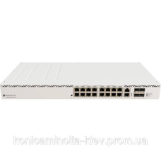 Комутатор Mikrotik CRS320-8P-8B-4S+RM 17х10/100/1000 Мбіт/с, 8x802.3bt PoE-out, 4x10G SFP+, ROS L5,