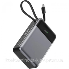 УМБ Acefast 20000mAh 65W PD,QC3.0 USB-A+USB-C In/Out,built-in cable M21 Black-Gray