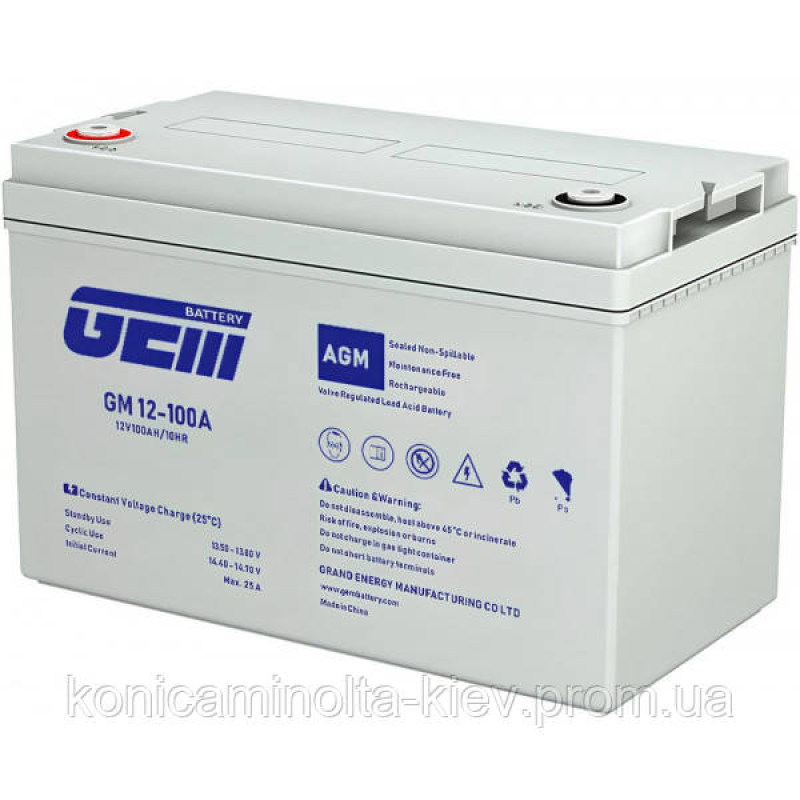 Акумуляторна батарея GEM Battery 12V-100Ah, AGM, L5/T5, (GM 12-100) Акумуляторна батарея GEM Battery 12V-100Ah, AGM, L5/T5, (GM 12-100)