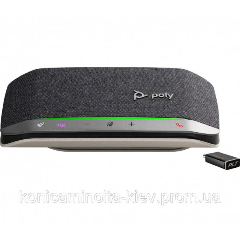 Спікерфон Poly Sync 20+ з адаптером BT700, 2x Bi-Mic, радіус 2 м, 1 х динамік, сертифікат Microsoft Teams, USB-A, Bluetooth, сірий