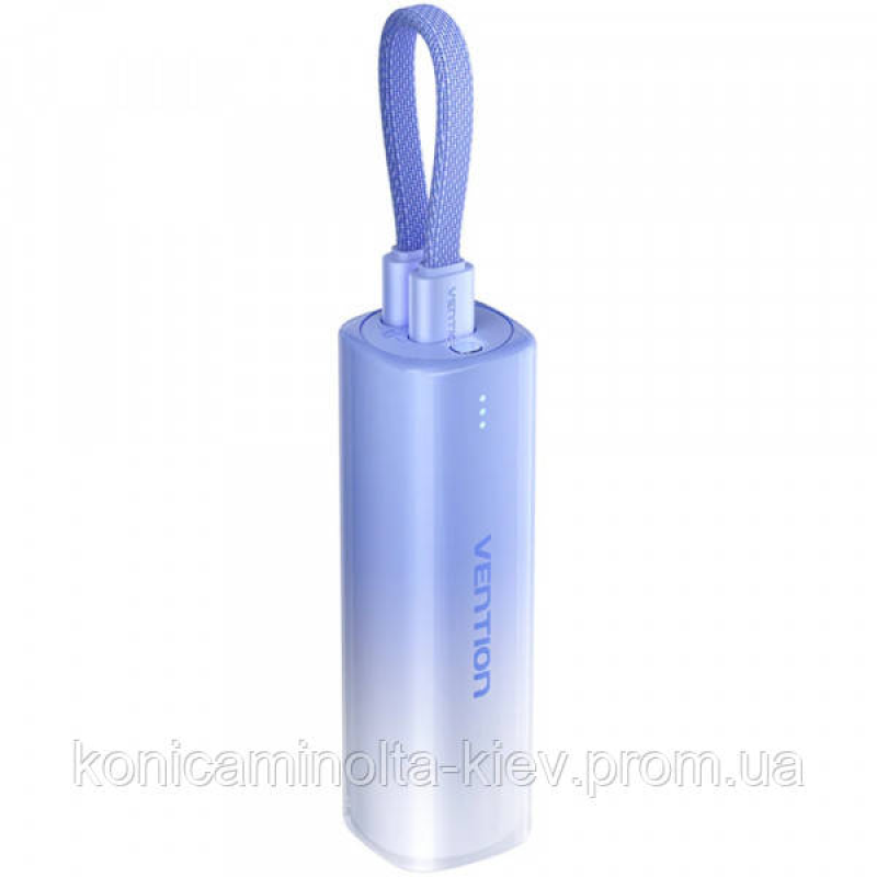 УМБ Vention 5000mAh 20W PD, USB-C In/Out, Lightning In/Out, with cable, Gradient Blue