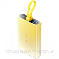 УМБ Vention 10000 mAh 22,5W PD, USB-A, USB-C In/Out, Lightning In/Out, Yellow