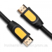 Кабель HDMI M - M, 5.0 м, V1.4 Round Cable 4K, HD101 UGREEN Чорний+Жовтий (10167)
