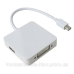 Перехідник mini DisplayPort M --> HDMI/DisplayPort/DVI (24+5), FHD 1080p, кабель 0.2 м (S0416)