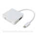 Перехідник mini DisplayPort M --> HDMI/DisplayPort/DVI (24+5), FHD 1080p, кабель 0.2 м (S0416)